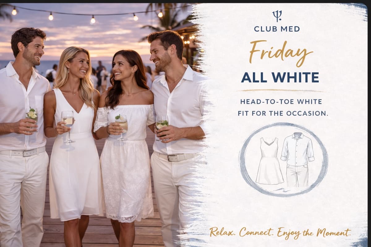 Club Med Friday theme — All White