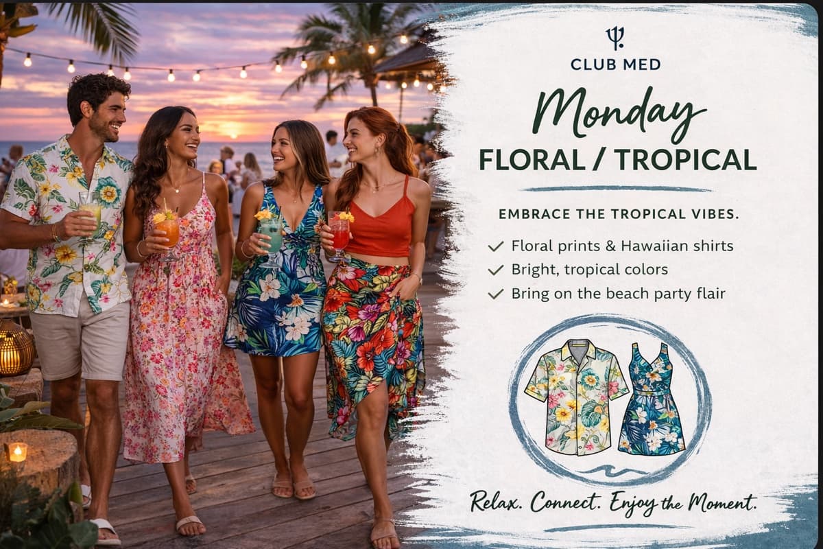 Club Med Monday theme — Floral / Tropical