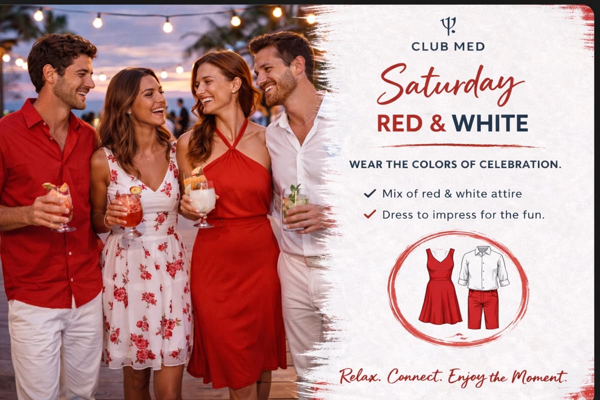 Club Med Saturday theme — Red & White