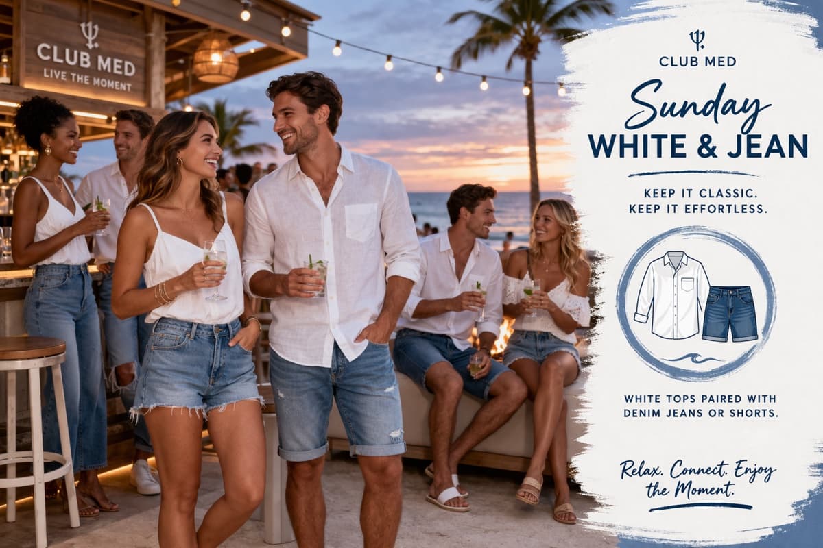 Club Med Sunday theme — White & Jean