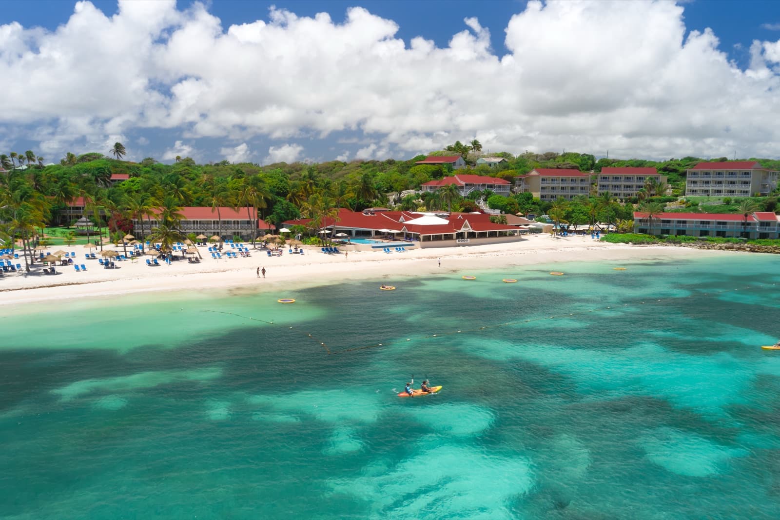 Aerial view of Pineapple Beach Club and Long Bay