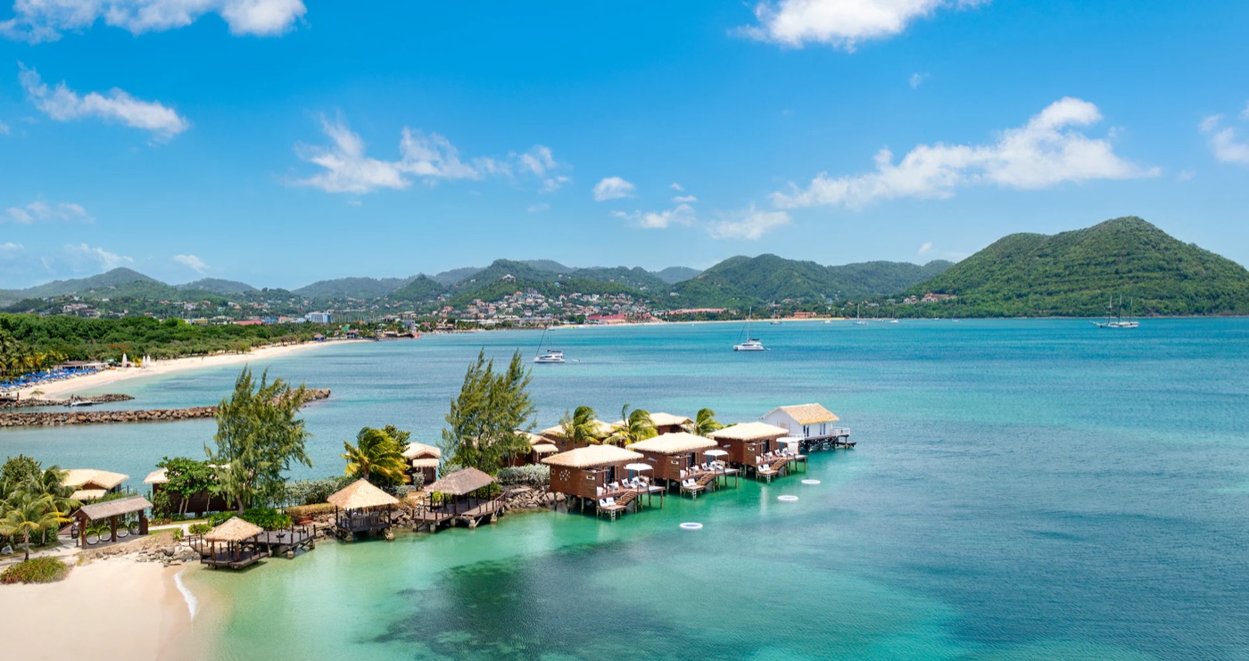 Sandals Grande St. Lucian over-water bungalows
