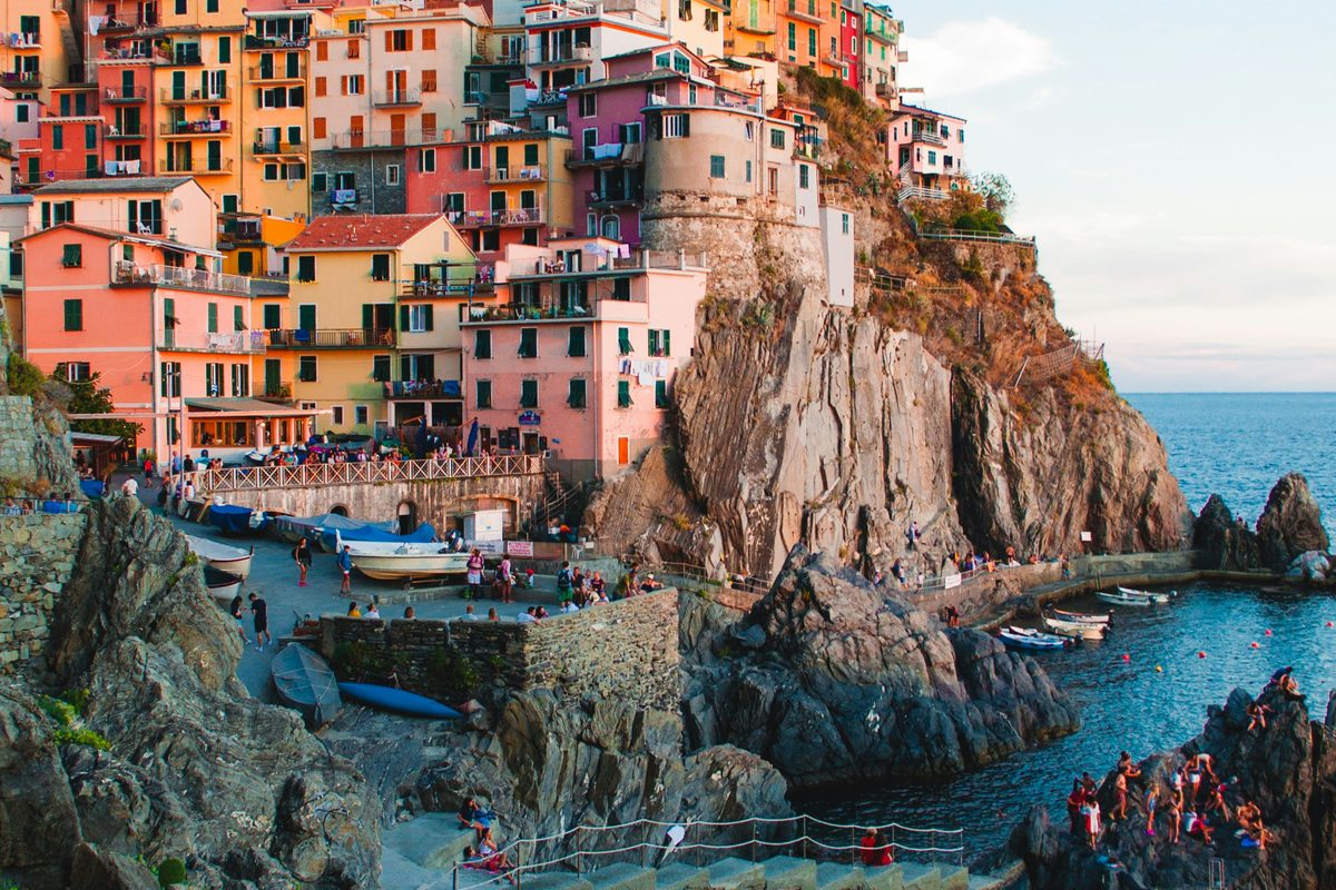Colorful cliffside village on the Italian coastline