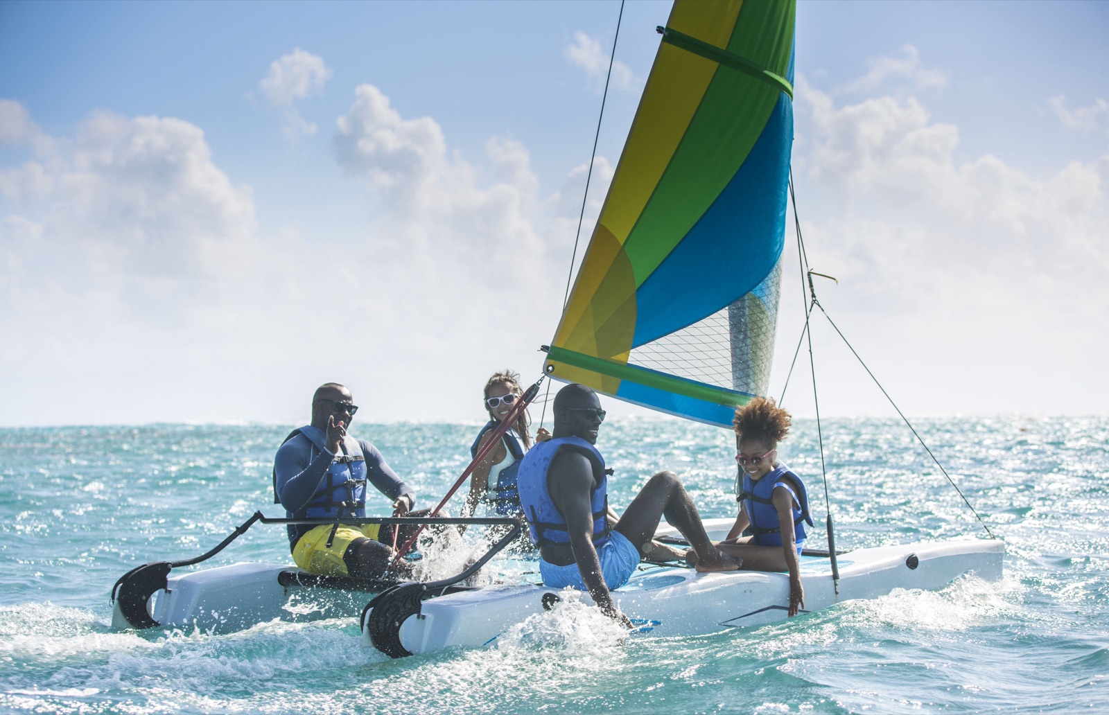 Sailing off the resort beach