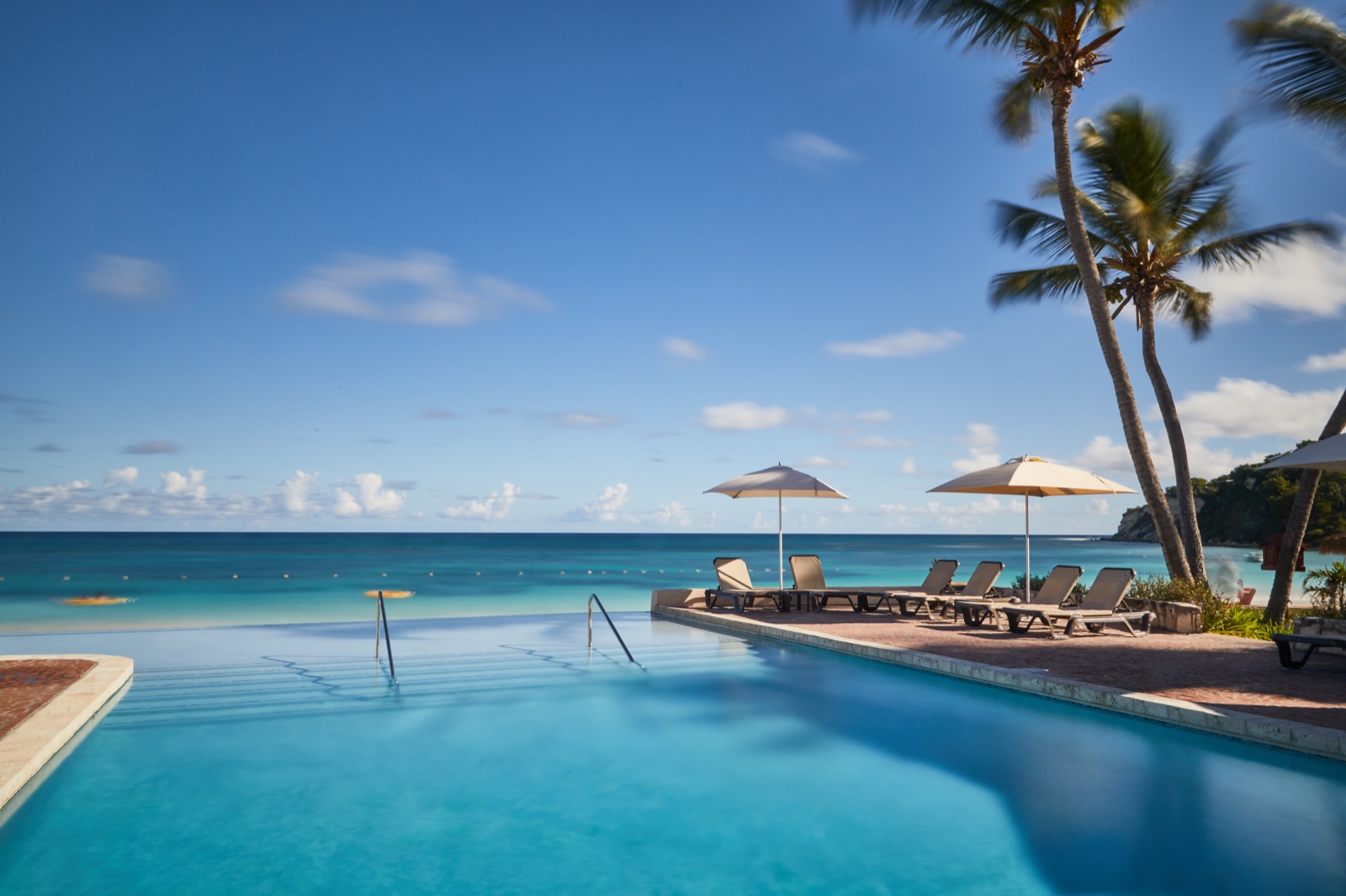 Infinity pool overlooking the Caribbean at Pineapple Beach Club