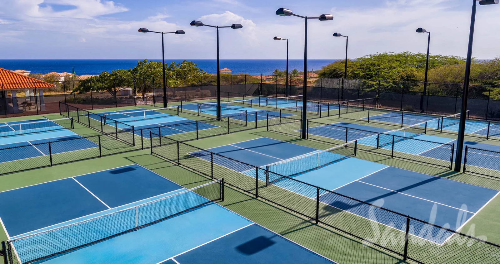 Pickleball and tennis courts at Sandals Royal Curaçao
